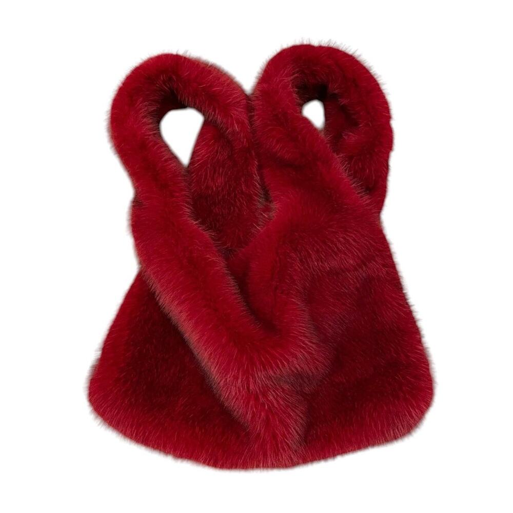 Like new Jaded London oversized red faux fur tote bag